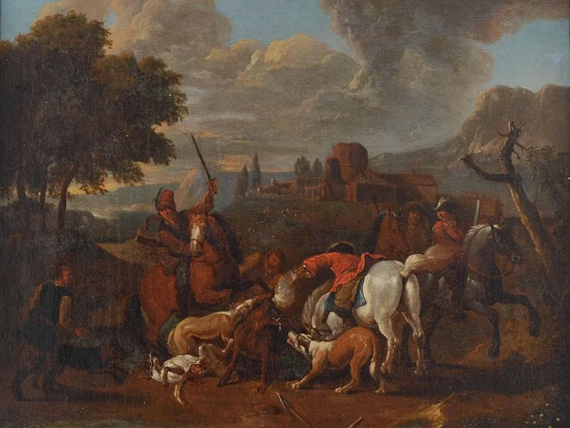 1701-Georg Philipp Rugendas - Caccia al cinghiale